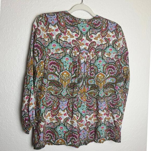 Liverpool Los Angelos Long Sleeve Paisley Boho Top with Tassel Detail Size S - Picture 8 of 10